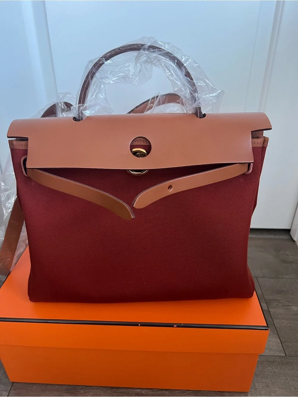 Hermès Herbag Zip RT 31 Verso Hunter Cow/Bico Officier Canvas - Picture 12 of 16